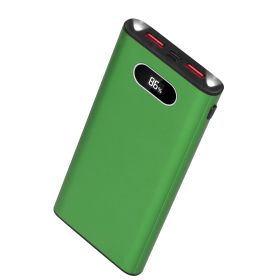 Green-Black-Red Color Options -- 1Pc 20000Mah Power Bank Portable Charger External Battery Pack 22.5W Super Fast Charging With LED Display Flashl (Option: Green)